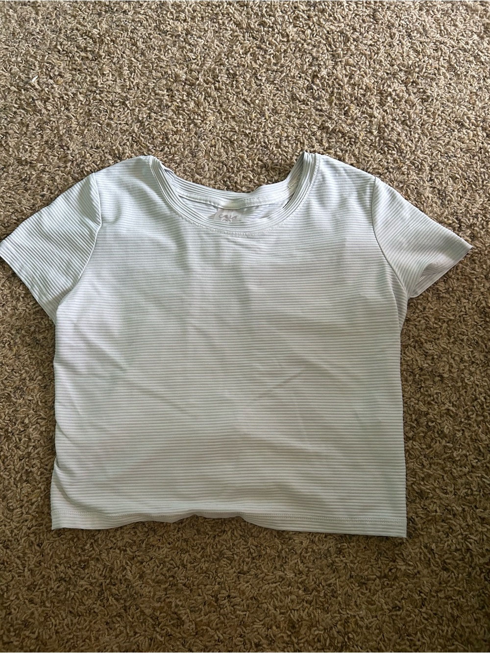 Women’s Light Gray Striped Crop Top